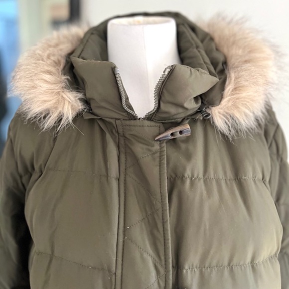 LAUREN RALPH LAUREN Toggle Puffer Down Coat Army Green - Picture 5 of 10